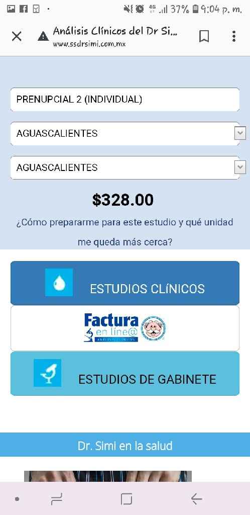 Exámenes prenupciales - 1