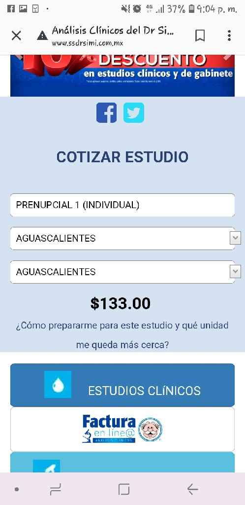 Exámenes prenupciales - 2