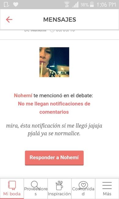 No me llegan notificaciones de comentarios - 1