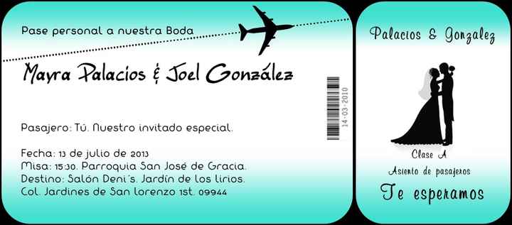 boletos de boda
