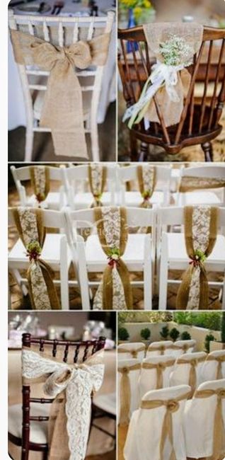 Con Yute,mecate y blondas.ideas Diy.hacer tus banderines, invitaciones,sillas y más,decoración rústica Vintage. 25