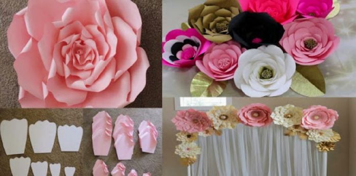 Flores gigantes decorativas en tu boda.así lucen en silla y cortina y así se hacen (diy) 9