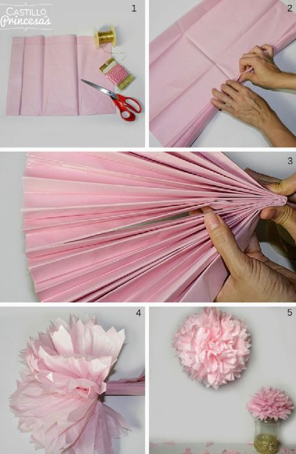 Flores gigantes decorativas en tu boda.así lucen en silla y cortina y así se hacen (diy) 11