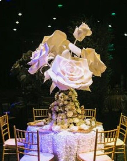Flores gigantes decorativas en tu boda.así lucen en silla y cortina y así se hacen (diy) 39