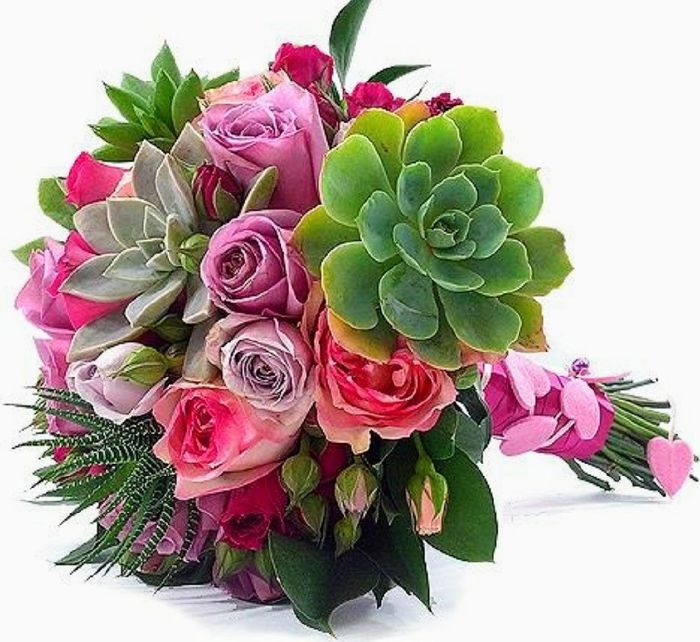 Ramos de Novia con Suculentas (cactáceas) y otras flores 15