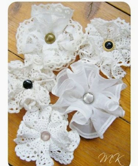 Flores con blondas hechas por tí (diy) 3