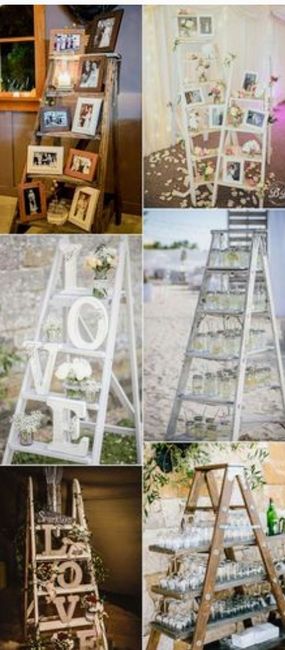Escaleras de madera decoración boda Vintage, rústica o al aire libre. 3