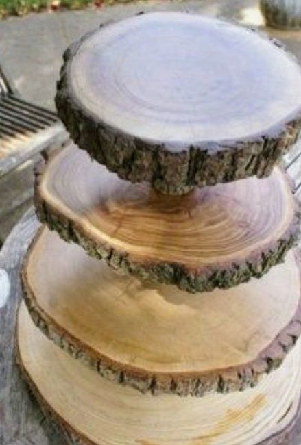 Decoración troncos de madera boda vintage o Rústica. Centros de mesa,base pastel y más. 7