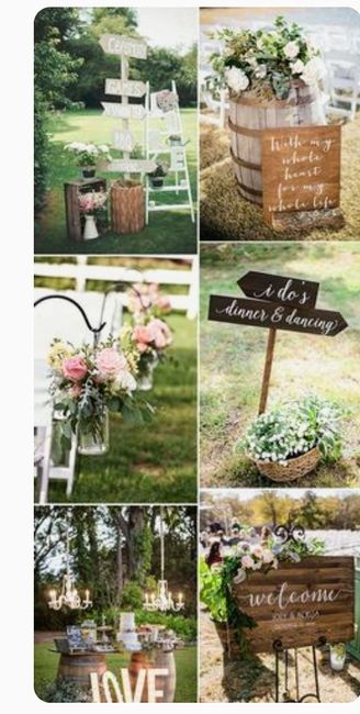 Decoración de señalamiento y letreros de madera para boda rústica o vintage. 12