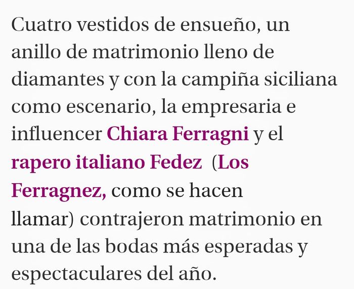 Chiara Ferragni Lució tres vestidos en su boda con rapero Ferez - 3