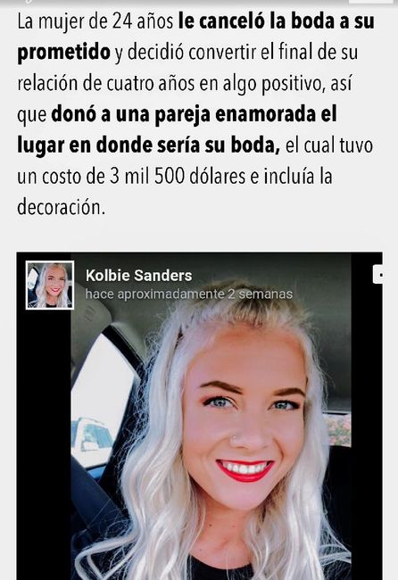 Mujer cancela boda y dona todo a pareja enamorada - 1