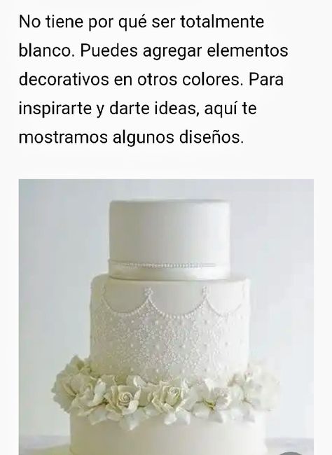 Pasteles blancos para bodas. Combinados en colores o blanco puro! 6