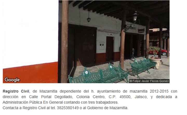 UBICACIÓN DEL REGISTRO CIVIL DE MAZAMITLA