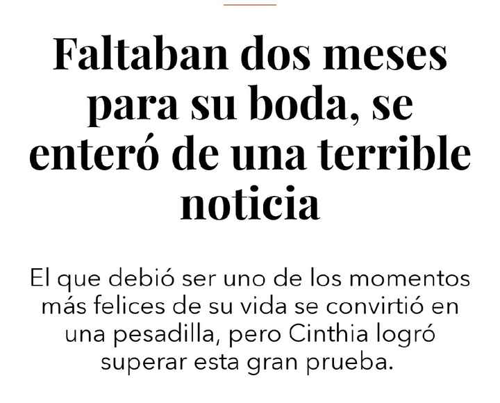 Descubrió su enfermedad poco antes de la boda. - 1
