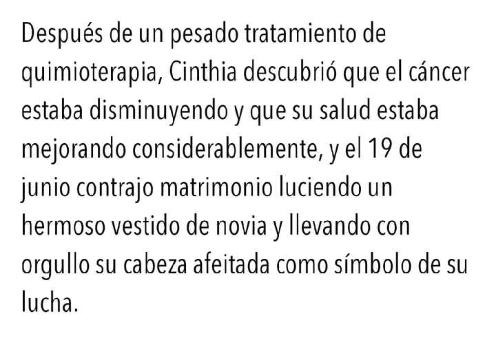 Descubrió su enfermedad poco antes de la boda. - 11