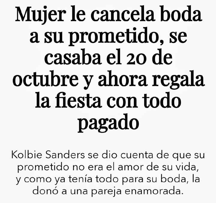 Mujer cancela boda y dona todo a pareja enamorada - 1