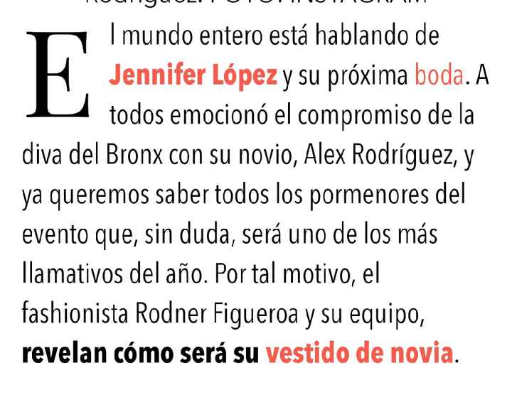 Jennifer López Revela cómo será su vestido de novia - 4
