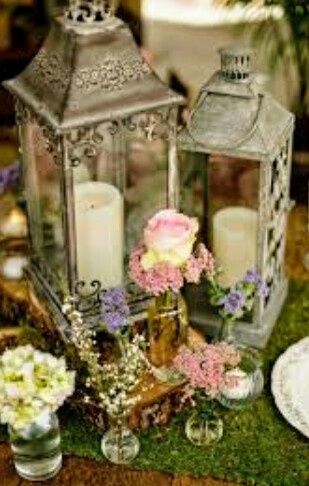 Farolitos con velas, centros de mesa - 5