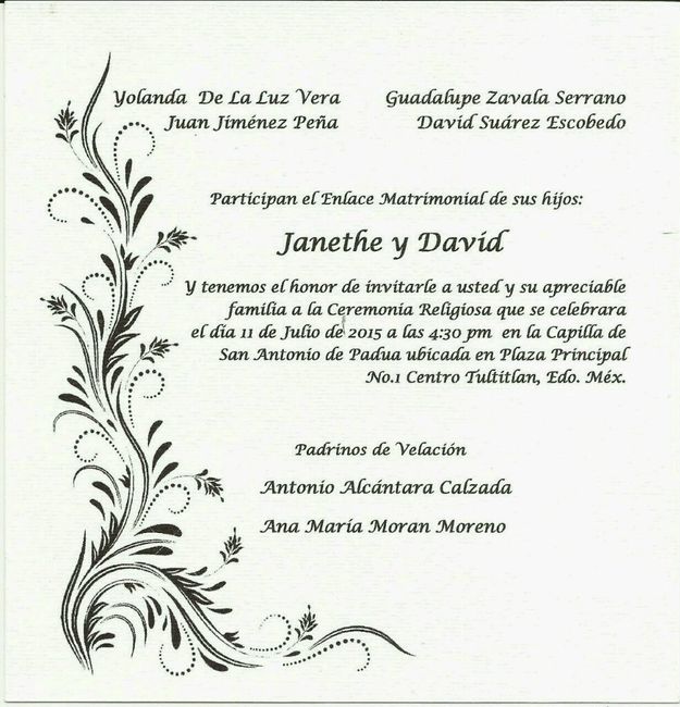 Texto de las invitaciones - 1
