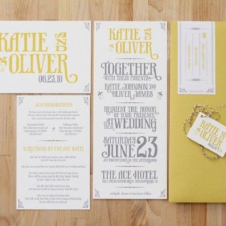 Invitaciones para boda color amarillo 3