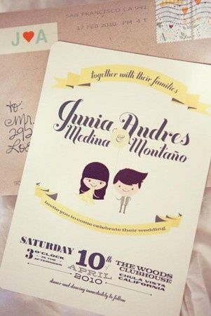 Invitaciones para boda color amarillo 4