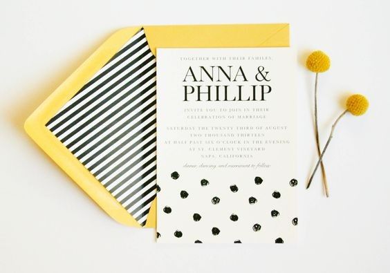 Invitaciones para boda color amarillo 5