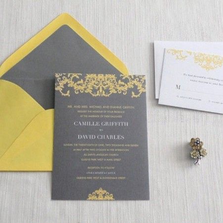 Invitaciones para boda color amarillo 8