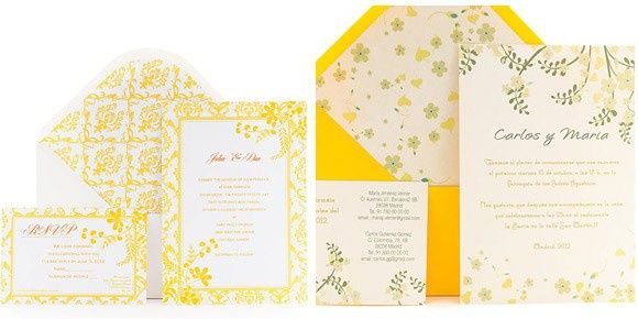 Invitaciones para boda color amarillo 11
