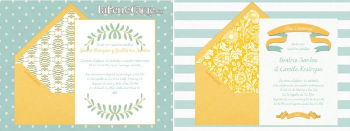 Invitaciones para boda color amarillo 14