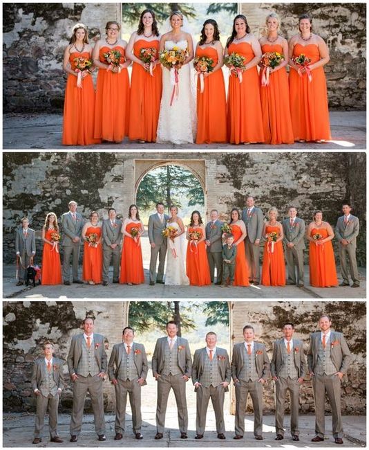Vestidos para damas de honor color naranja 7