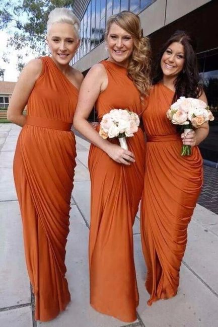 Samantha Sin Tirante Novio Corto Vestido De Dama De Honor Naranja
