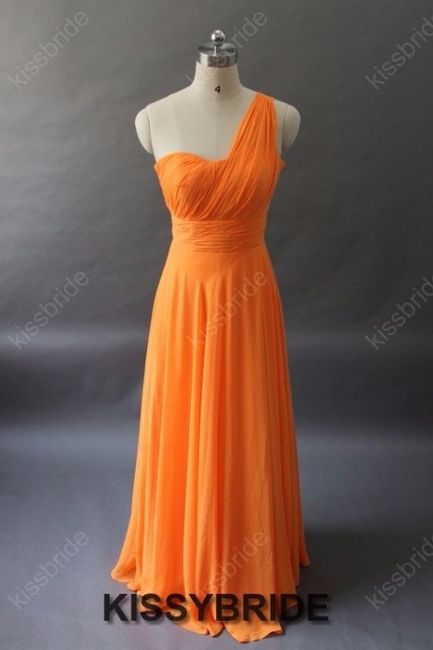 Vestidos para damas de honor color naranja 17