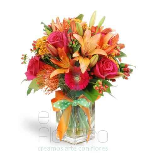 lilis con gerbera y rosas