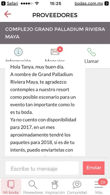 No me contesta este proveedor :(.    complejo grand palladium riviera - 1