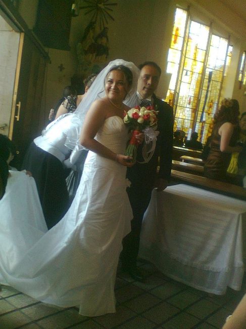 antes de entrar a misa :)