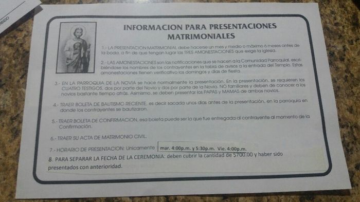 Presentacion matrimonial por la iglesia - 1