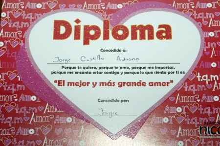 Diploma que se ganó mi novio