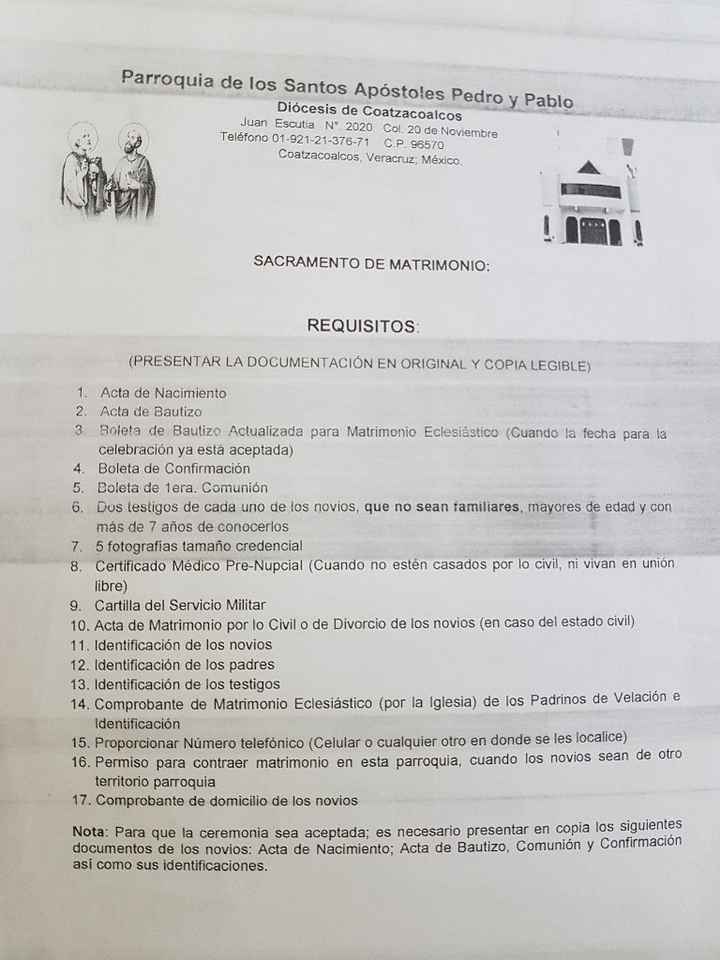 Eres de coatza y te quieres casar en la parroquia de los santos apóstoles pedro y pablo - 1