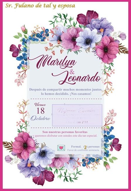 Ejemplo invitación digital