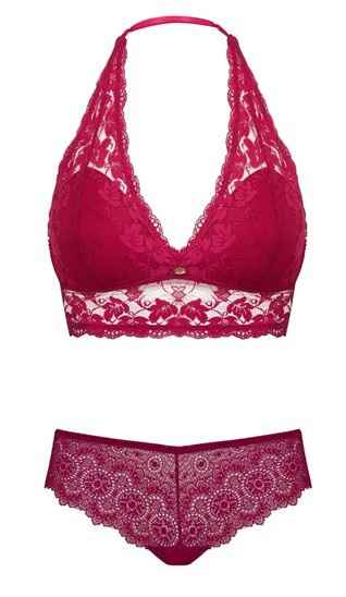Conjunto Bralette y calzoncito (rojo burdeos)