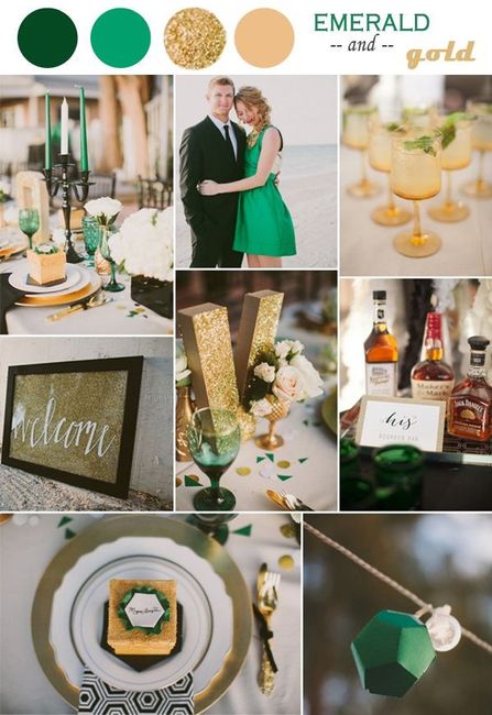 Bodas en dorado y verde esmeralda 17