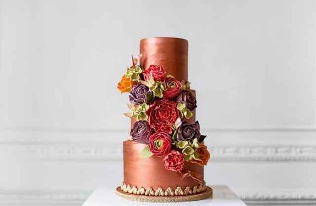 Pasteles de boda en color Bronce - 6