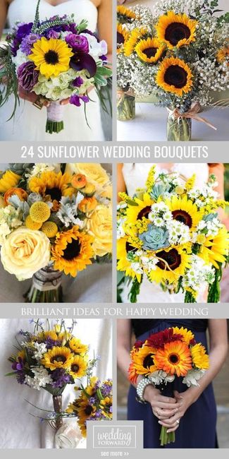 Ramos de novia con girasoles 4