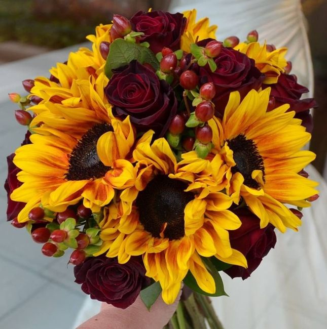Ramos de novia con girasoles 2