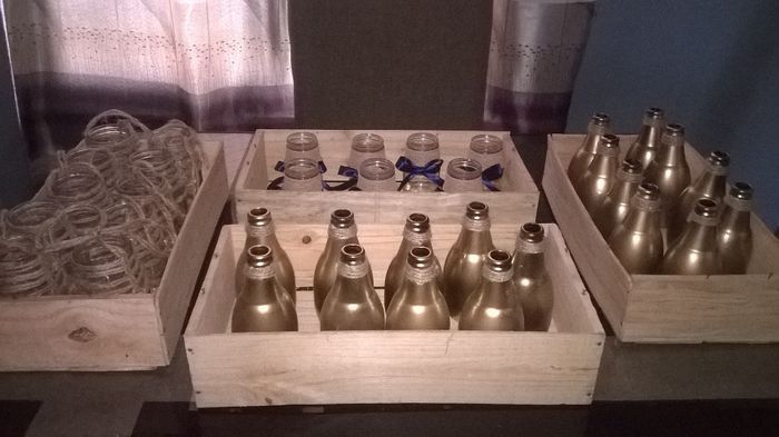 Frascos colgantes, frascos decorados, botellas, huacales