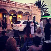 Llegando a la Quinta para boda civil (después de la iglesia)