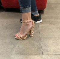 Zapatillas tacón ancho para novia. - 1