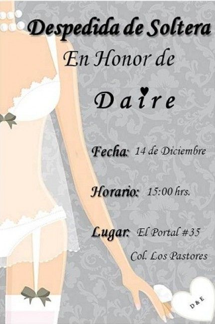 Mis invitaciones de la despedida de soltera