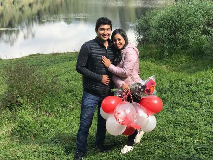 5. Él se incoo y saco el anillo de su bolsa y me propuso matrimonio.  