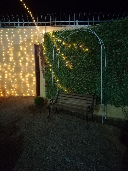 Lugar donde se toman fotos (ya compré otra cascada de luces para este lugar!)